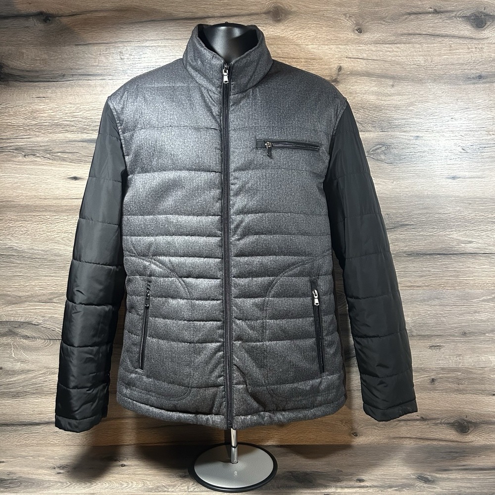 Enzo Tovare Men's Size XL Gray quilted Jacket Liner Made In Italy excellent cond